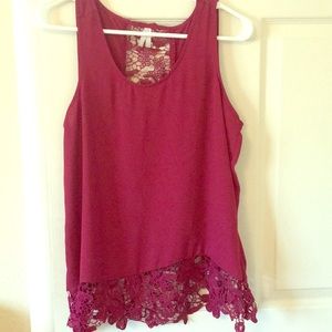 Tank top with lace
